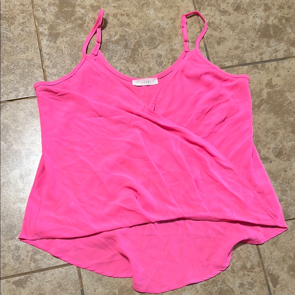 Lush Neon Pink Spaghetti Strap Top